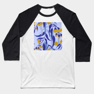 Eucalyptus flowers in gold and blue Baseball T-Shirt